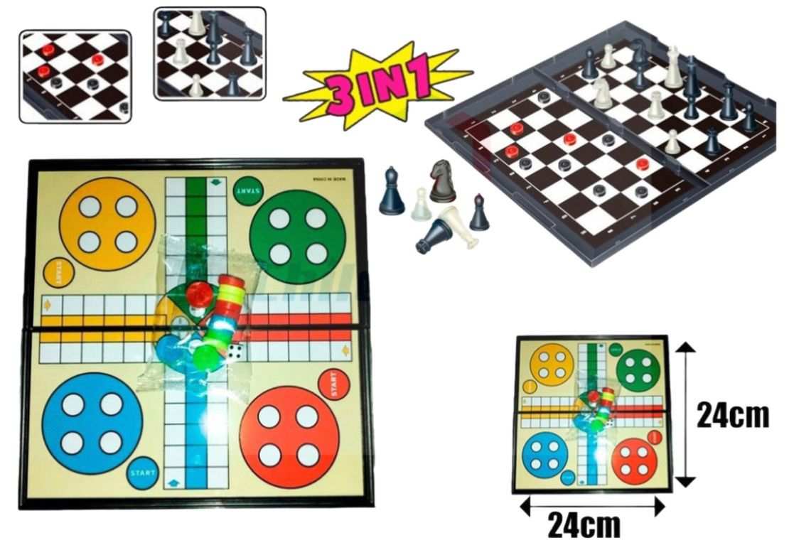 Juego De Mesa Magnetico En Ludo Damas Ajedrez Gianpa Variedades