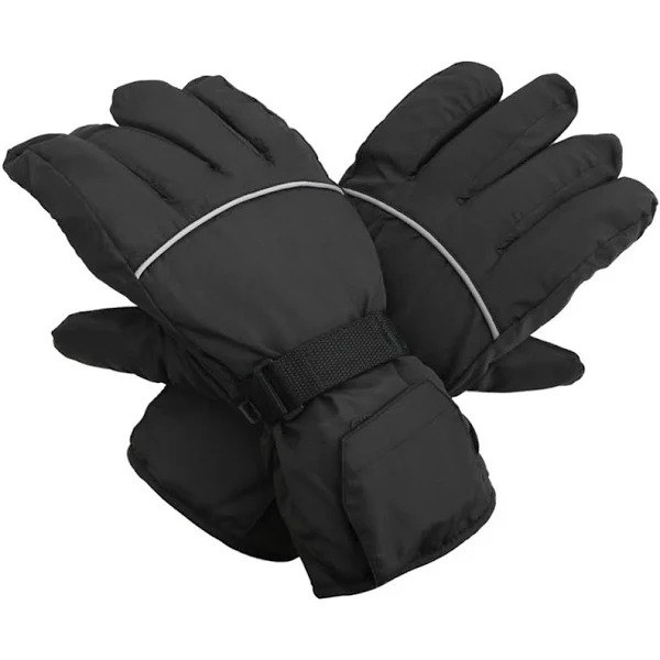 Guantes de esquí impermeables con punta negra y máscara para mujer
