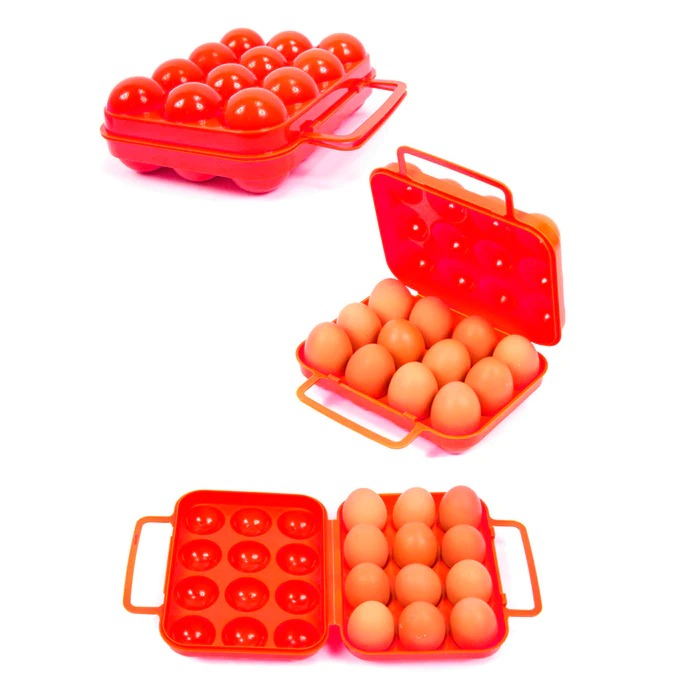  Huevera portátil, de plástico, 2 unidades, para llevar huevos  al aire libre, pícnic, camping, uso en caja de huevos, Azul : Hogar y Cocina