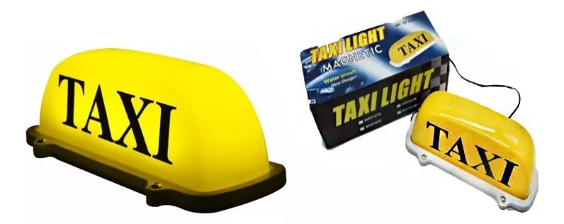 Luminoso Letrero Taxi Amarillo Para Techo Magnetico Con Luz