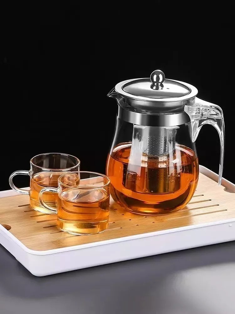 Tetera Té Infusiones Vidrio Con Filtro Acero Inox 900ml