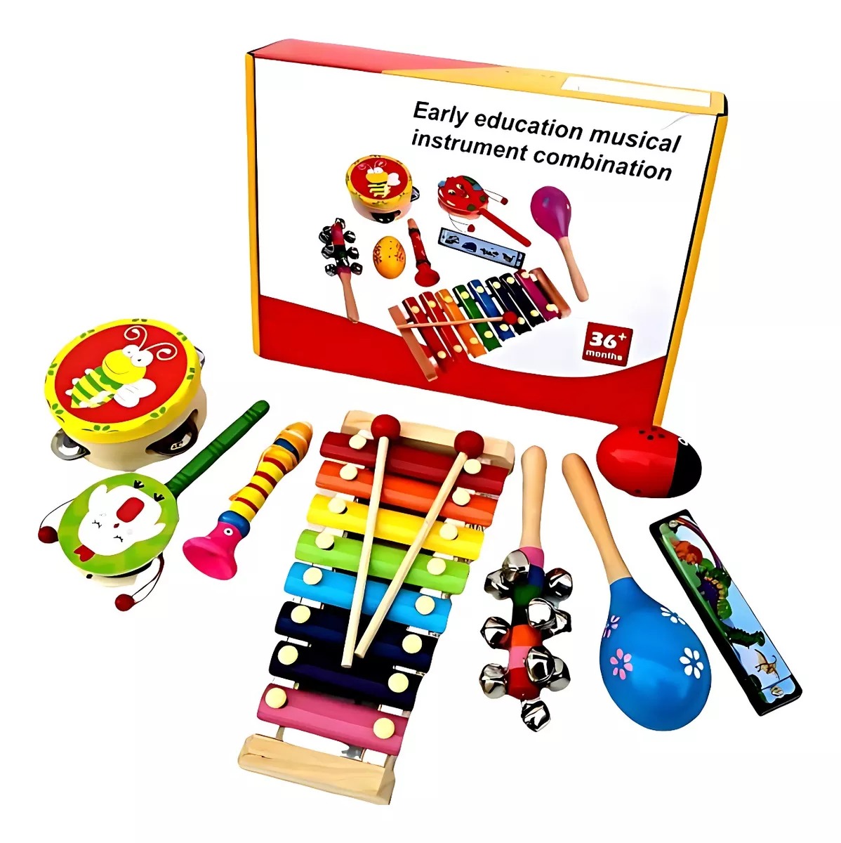 Set De 8 Instrumentos Musicales Juguete De Madera Montessori