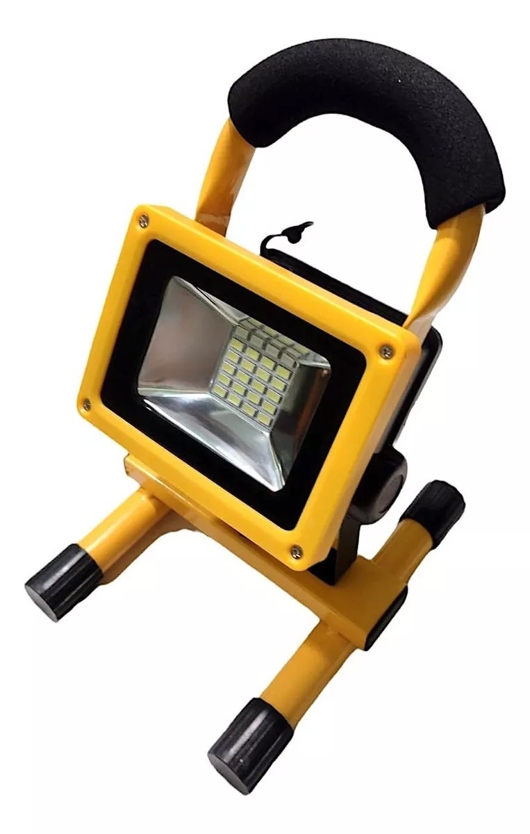 Foco Reflector Portatil Con Baliza Led De 30w Recargable