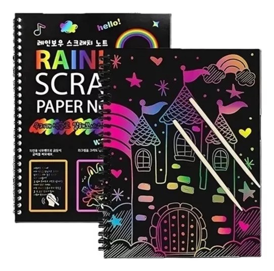 Libreta Raspable Scratch Art Note Arte Rascar Y Raspar