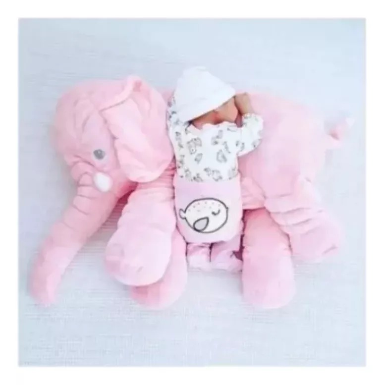 Elefante De Apego Rosa Peluche Almohada De Bebe