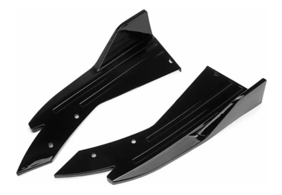 Lip Bumper Trasero Universal Negro Brillante -lip