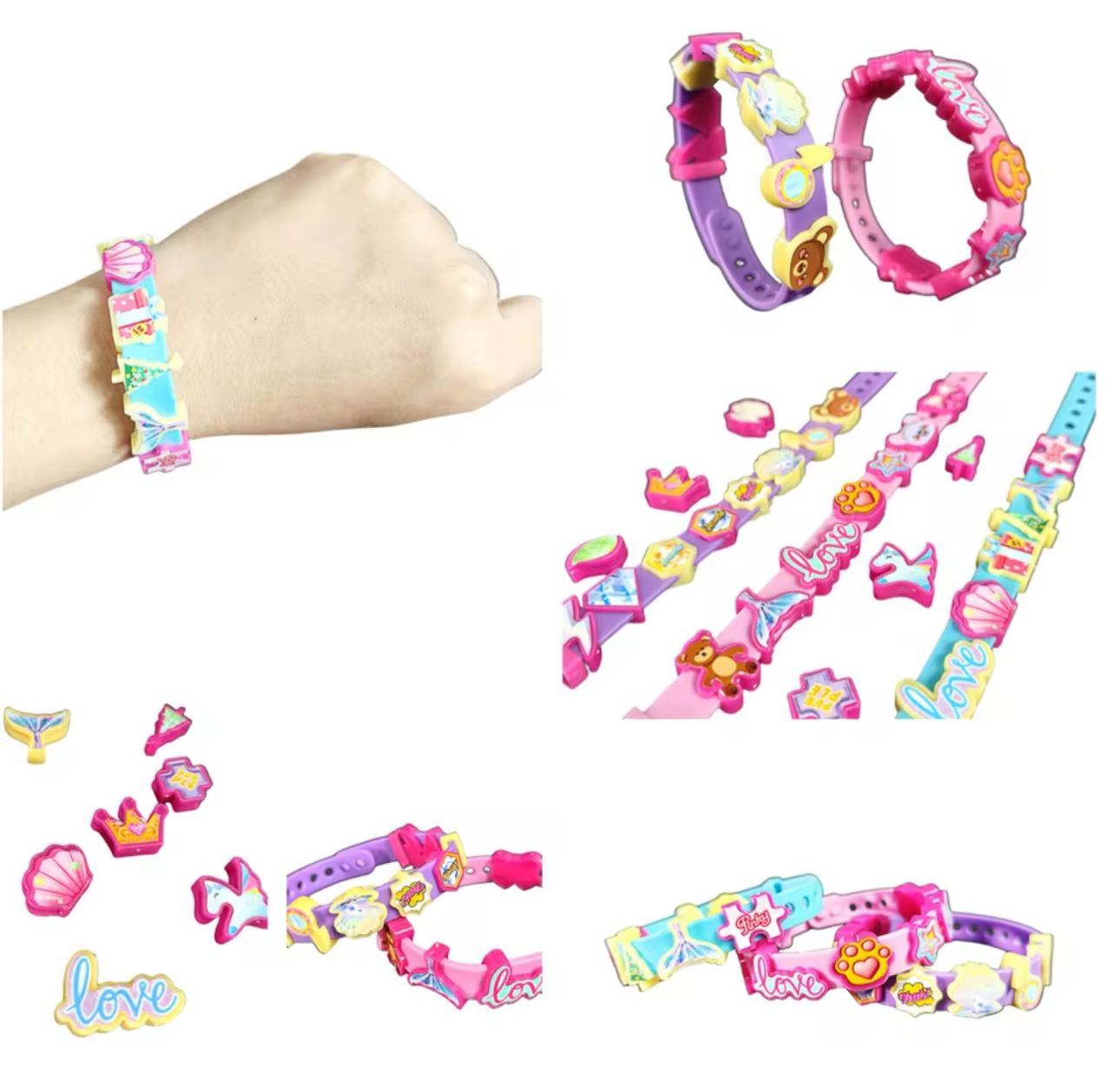 Set Infantil Pulseras Con Mensaje