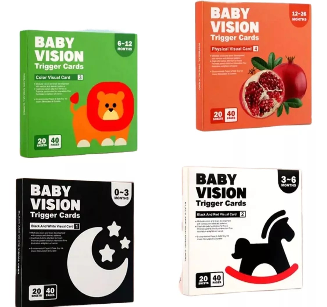 Set Tarjeta Estimulación Visual Cognitivas Bebé 0 -36 Meses