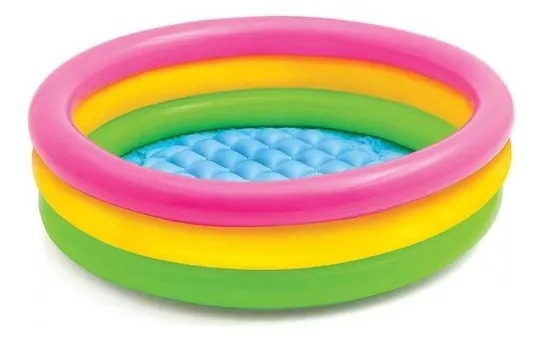 Pileta Inflable Redonda Tricolor 90 Cm Bebes Niños Infantil