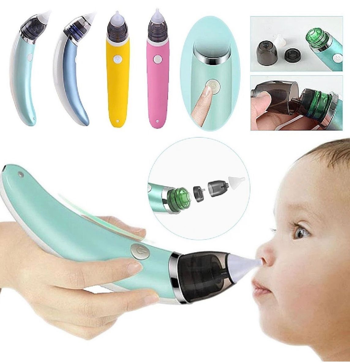 Aspirador Nasal Eléctrico Para Bebe/saca Mocos Recargable Usb