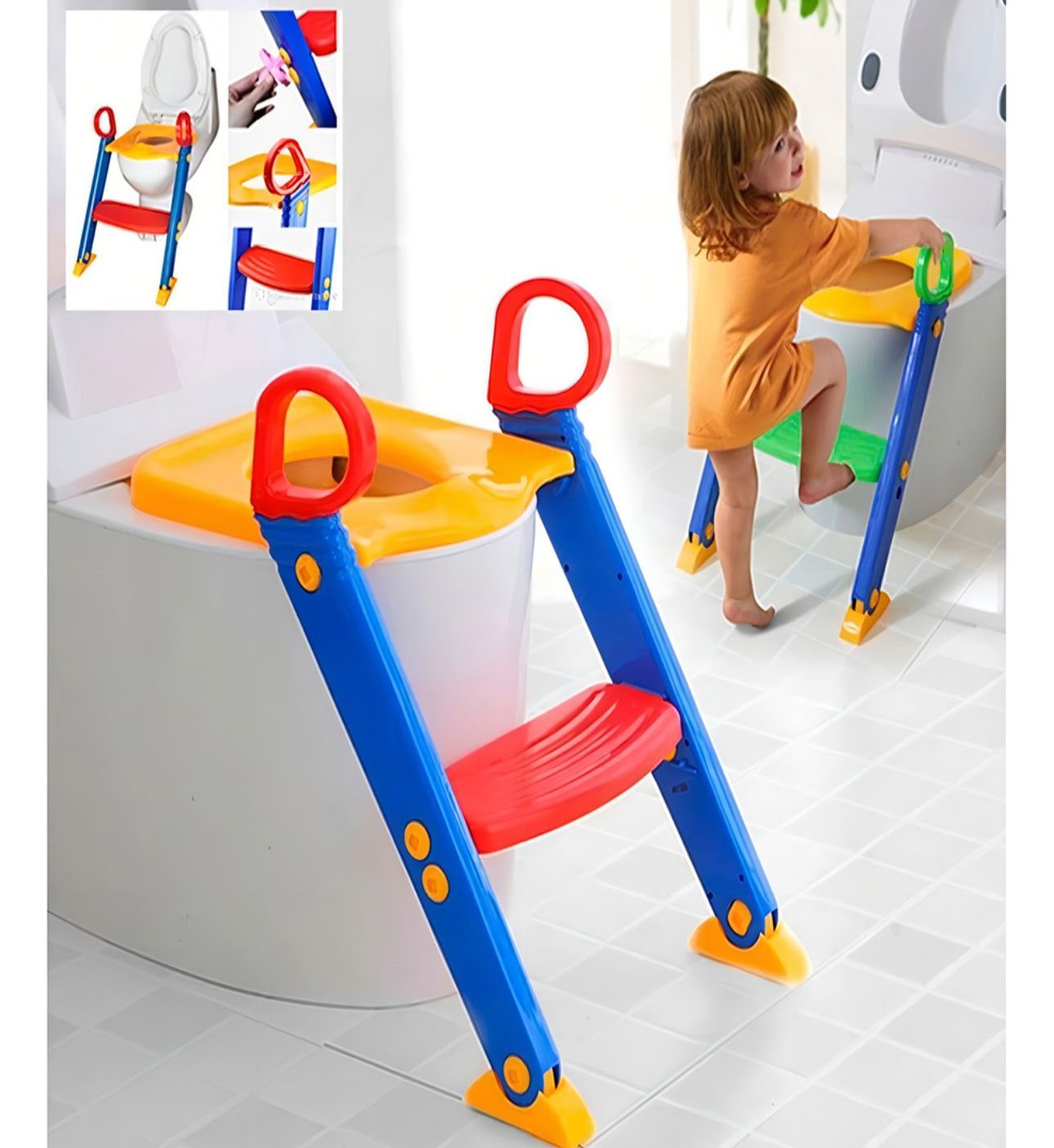 Adaptador De Inodoro Para Niños Escalera + Asiento