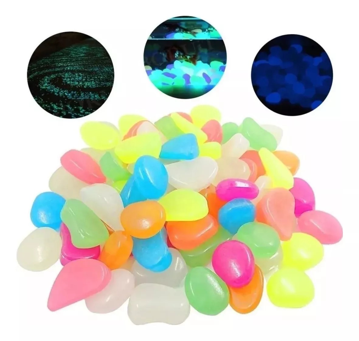 100 Piezas Piedras Luminosas Flúor Decorativas Fotoluminicas